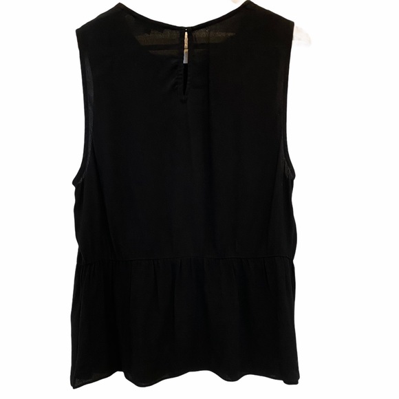 Madewell Black Ruffle Peplum Tank Top Large - Picture 2 of 10